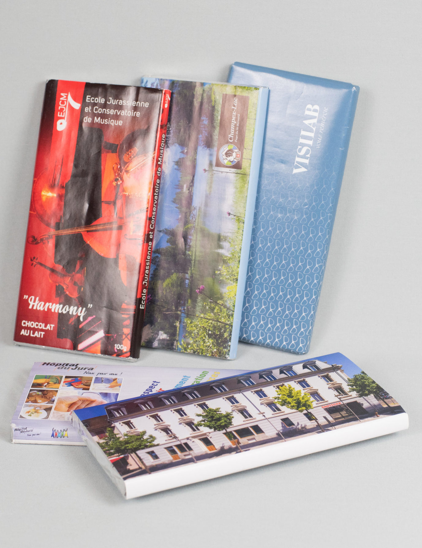 Tablettes de chocolat avec marquage personnalisé